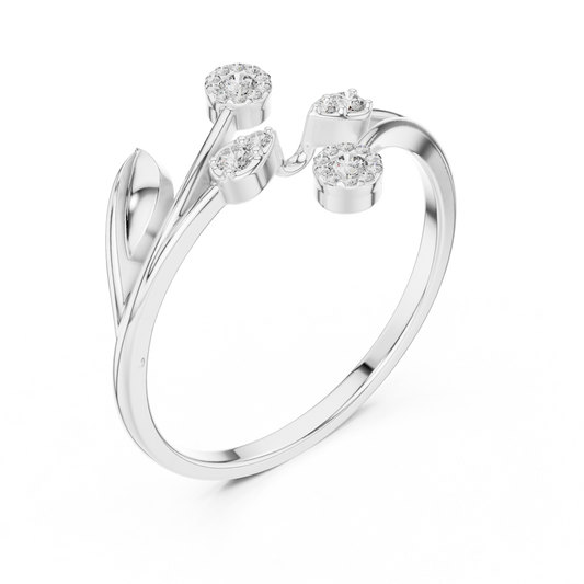 Nature-Inspired Lab Diamond Open Wrap Promise Ring - view 4