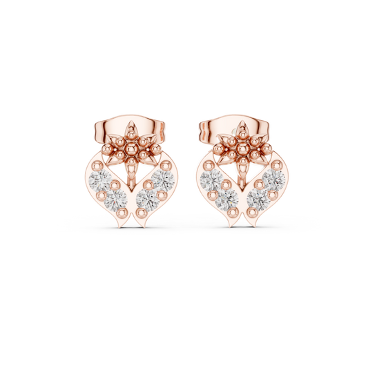 0.28 TCW Sculpted Floral Motif with Brilliant Round Moissanite Diamonds Signature Fine Jewelry For Her