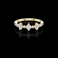 0.30 TCW Vintage Inspired Floral Moissanite Diamond Band with Round Brilliant Accents