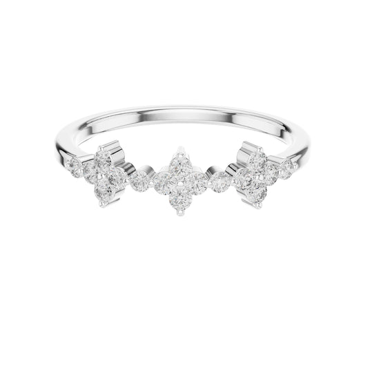 Floral Lab Diamond Band Ring for Women - view 3