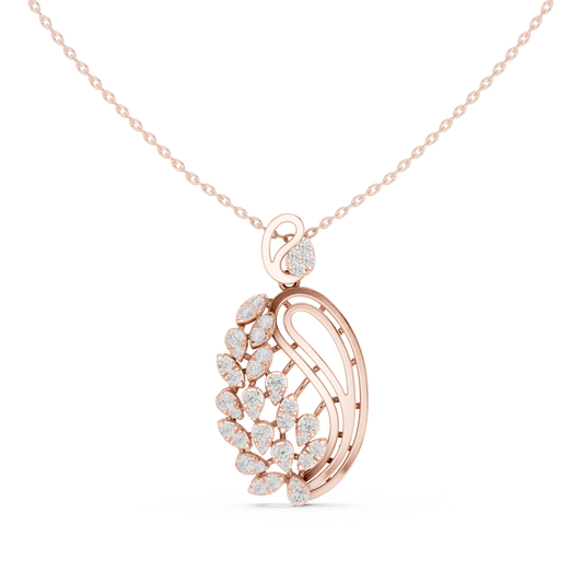 1.05 TCW Sparkling Moissanite Diamond Floral Leaf Designer Pendant Nature Inspired Luxury Jewelry For Her