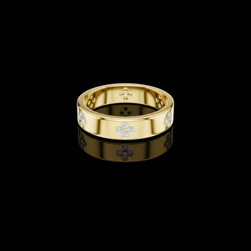 0.24 TCW Luxurious Round Lab Grown Diamond Band with Floral Cluster Accents Classic Fine Jewelry Ring