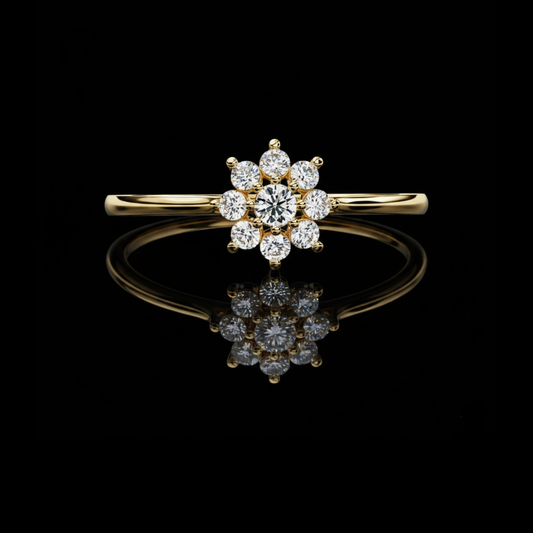 1.00 TCW Stunning Floral Round Lab Grown Diamond Ring A Timeless Bloom of Sparkle and Sophistication