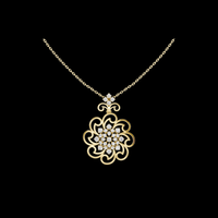 1.02 TCW Iconic Vintage Inspired Floral Swirl Design Moissanite Diamond Luxury Openwork Pendant Fine Jewelry Gift