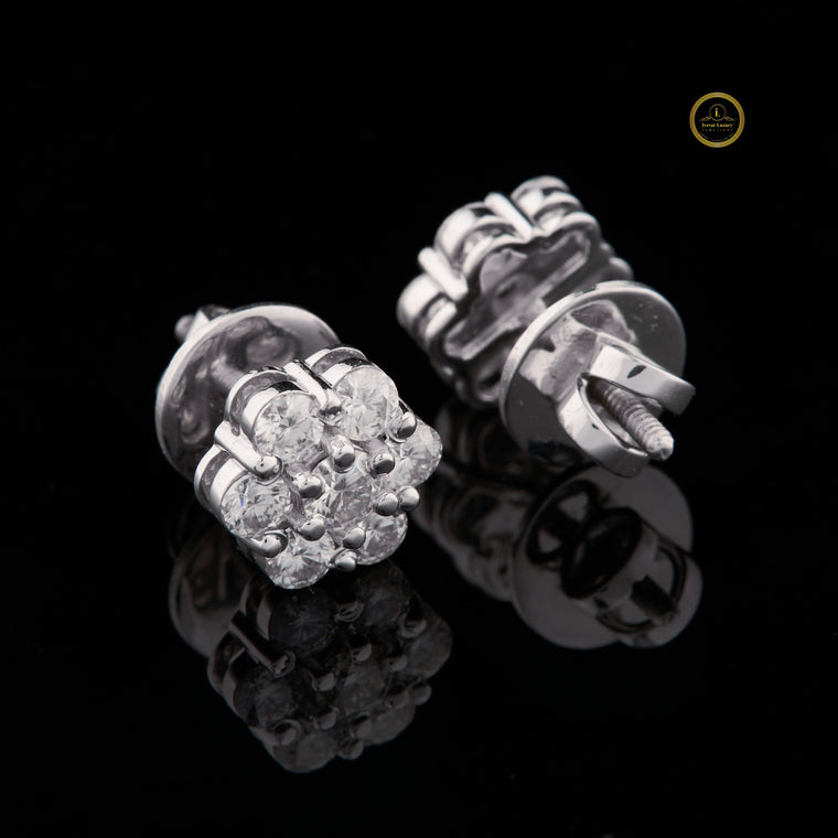Floral Motif Geometric Everyday Earrings - view 2