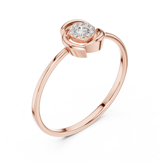 Round Cut Lab Diamond Swirl Cluster Ring With Wrap Setting - view 3