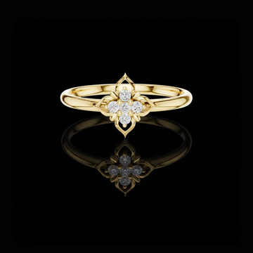 0.25 TCW Floral Moissanite Diamond Cluster Ring Dainty Heirloom Petal Design Fine Jewelry Gift for Her
