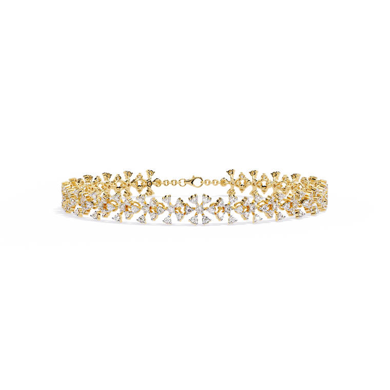 Round Cut Statement Floral Bracelet - view 2