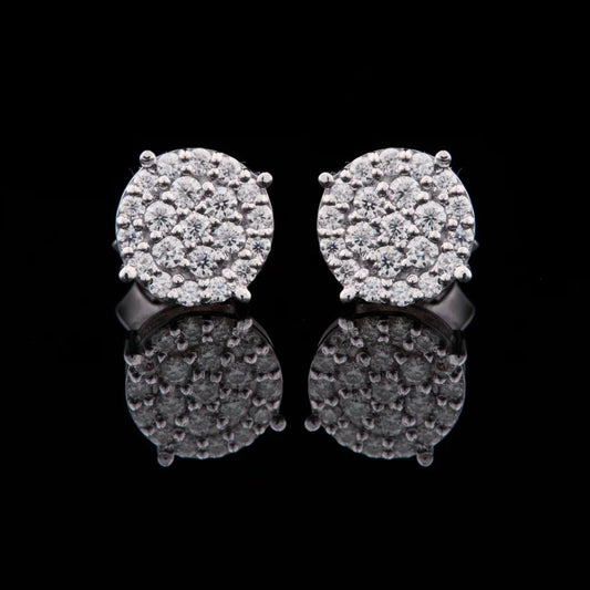 0.56 TCW Premium Lab Grown Round Multi Stone Cluster Stud Earrings with Exceptional Radiance