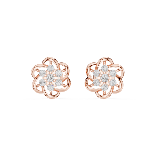 0.39 TCW Fine Jewelry Floral Knot Moissanite Round Cut Diamond Stud Earrings