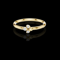 0.35 TCW Delicate Floral Ring Featuring Three Petal Design with Sparkling Round Lab Grown Diamond