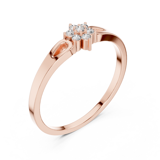 Round Cut Lab Diamond Cluster Ring Open Shoulder Ring - view 3