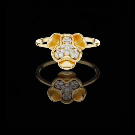 0.30 TCW Floral Clover Dainty Moissanite Diamond Cluster Petal Ring Modern Minimalist Jewelry for Women