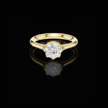 1.50 TCW Beautiful Floral Crown Round Brilliant Cut Lab Grown Diamond Solitaire Engagement Ring For Her