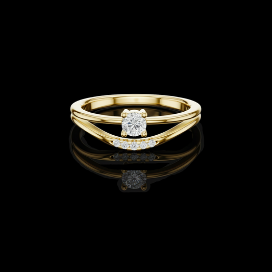 0.14 CT Eternal Flow Moissanite Diamond Ring Refined Symphony of Graceful and Brilliant Light