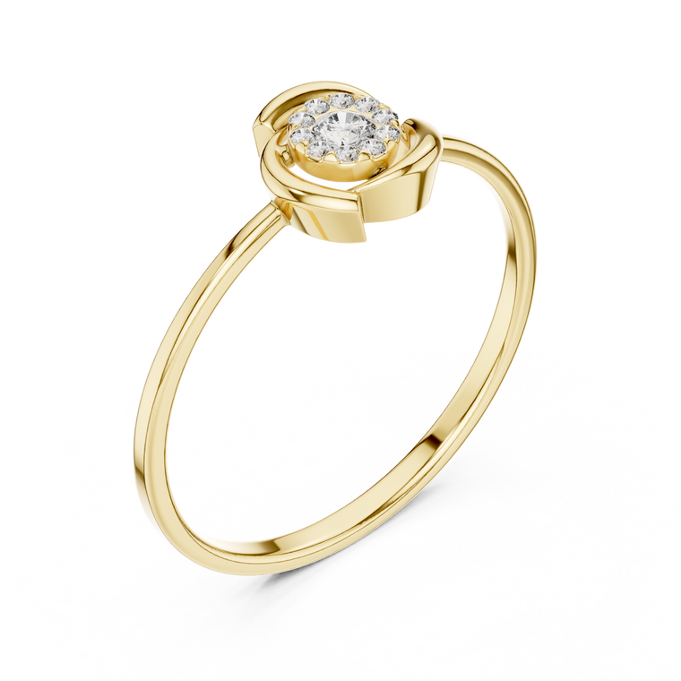 Round Cut Lab Diamond Swirl Cluster Ring With Wrap Setting - view 2
