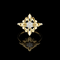 0.30 TCW Floral Bloom Lab Grown Diamond Ring Vintage Petal Design by Ivevar Luxury