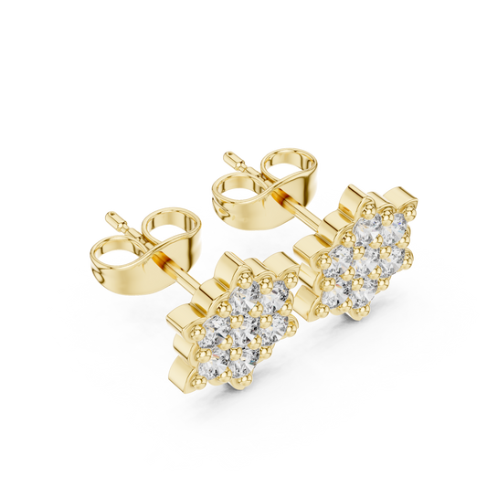 Celestial Bloom Moissanite Floral Cluster Stud Earrings - view 4