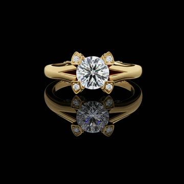 Solitaire Round Cut Moissanite Diamond Engagement Ring For Women