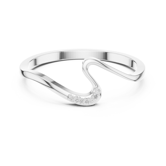 Curved Wave Lab Diamond Wedding Band - view 3