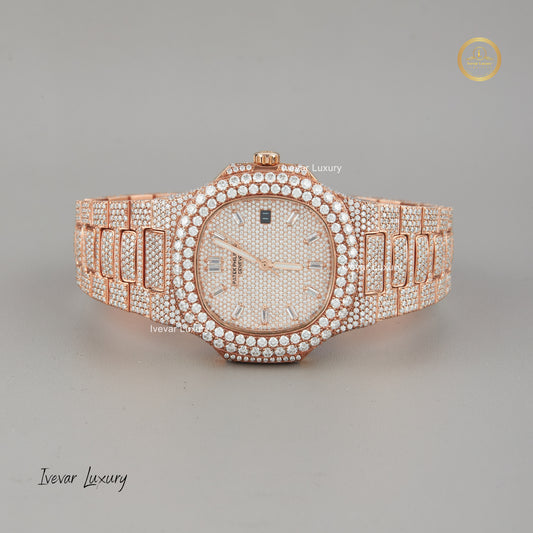 Full Iced Out Luxury Diamond Watch – Natural Edition by Ivevar