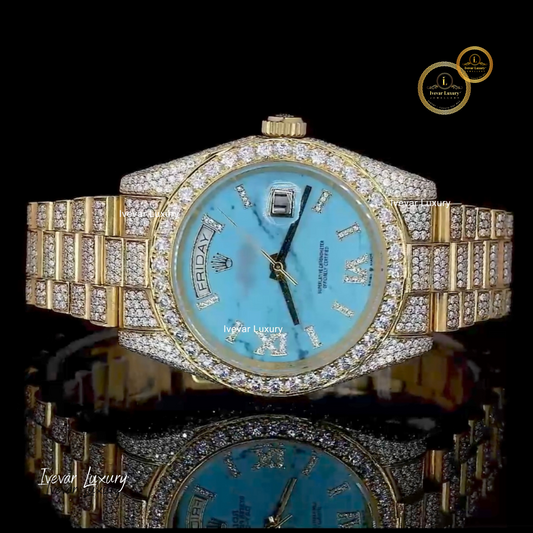 Full Iced Natural Diamond Luxury Watch – Unique by Ivevar