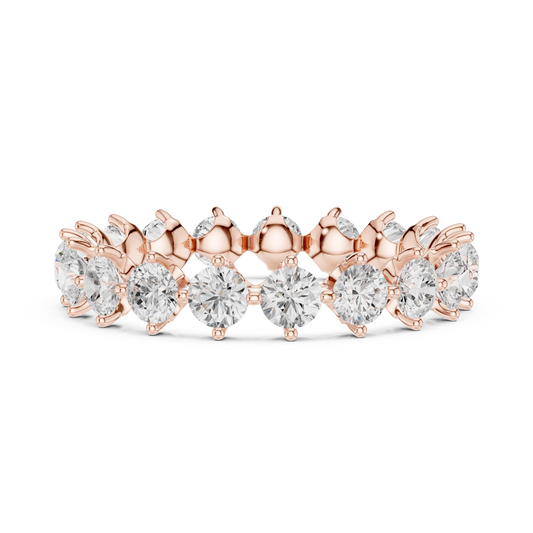 Round Brilliant Cut Lab Diamond Full Eternity Band Rings - view 2