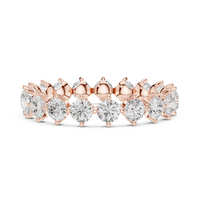Round Brilliant Cut Lab Diamond Full Eternity Band Rings - view 2