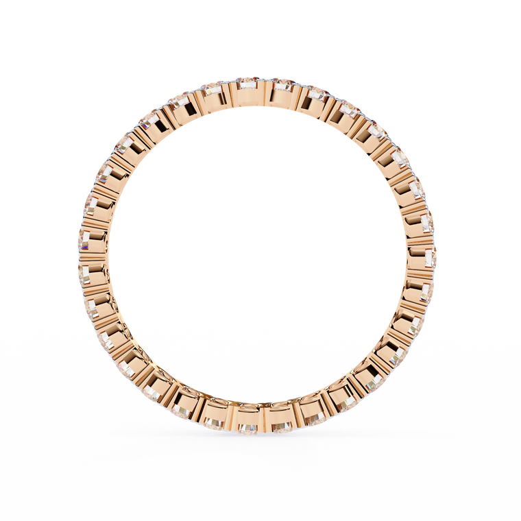 Round Cut Full Eternity Moissanite Wedding Band Ring - view 2