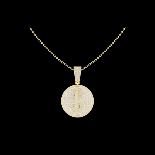 1.74 TCW Exclusive Pave Moissanite Diamond Circle with Iced Bail Medallion Pendant Luxury Jewelry