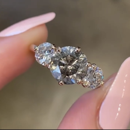 Three Stone Round Engagement Ring - view 2
