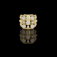 1.70 TCW Floral Symphony Wide Band Ring with Brilliant Round Cut Moissanite Diamond
