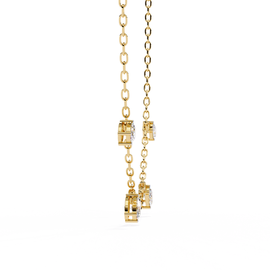 1.45 CT luxury Moissanite Diamond Necklace Dainty Chain with Sparkling Teardrop Crystals