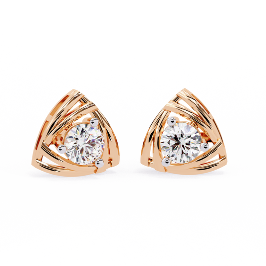 Triangle Studs with Cutout Swirl Detailing - view 2