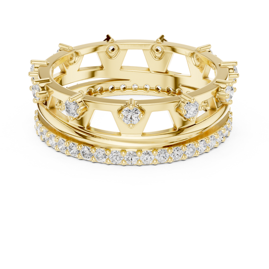 Round Cut Geometric Lab Diamond Eternity Band - view 4