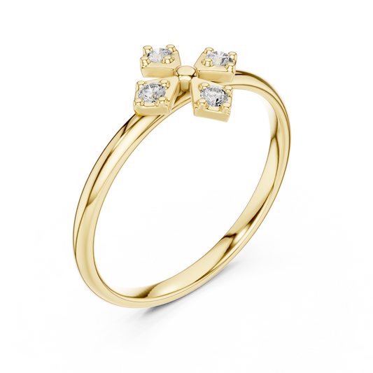 Geometric Round Moissanite Engagement Ring - view 2