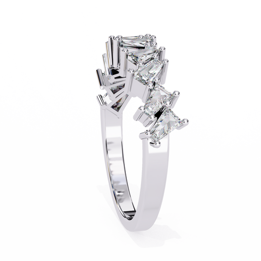 Baguette & Round Cut Lab Diamond Eternity Ring Wedding Band - view 3