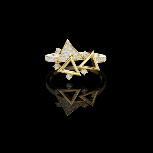 1.00 TCW Modern Round Lab Grown Diamond Statement Ring with Pave Stones Fine Jewelry for Women