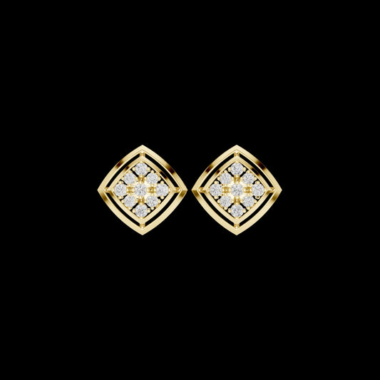 0.64 TCW Geometric Round Cut Kite Shaped Moissanite Diamond Cluster Stud Earrings For Mother