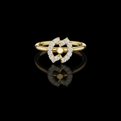 Round Diamond Open Circle Halo Lab Diamond Ring