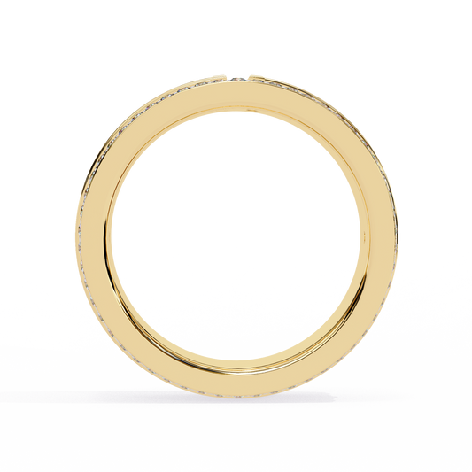 1.50 TCW Perfect Lab Grown Diamond Engagement Ring Gift for Her Bezel Set Diamond Eternity Band Round Cut Full Circle Wedding Ring