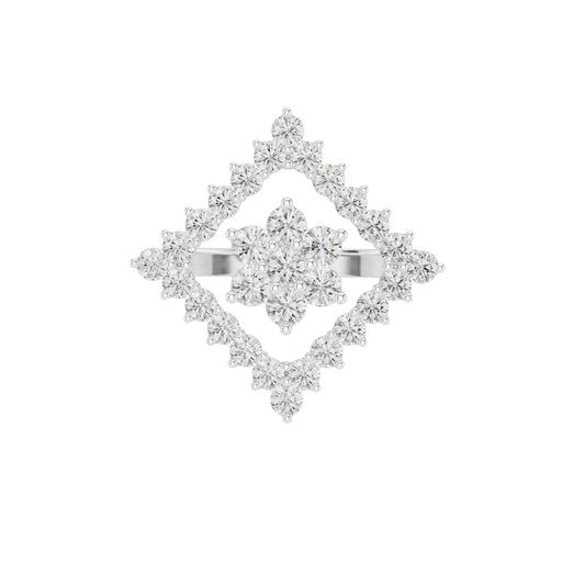 Double Halo Round Cut Lab Diamond Engagement Ring - view 3