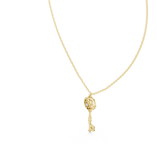 0.01 TCW Key Moissanite Pendant with Geometric Lattice Design - view 4