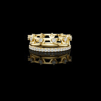 1.00 TCW Stylish Geometric Round Moissanite Diamond Band with Floating Brilliance