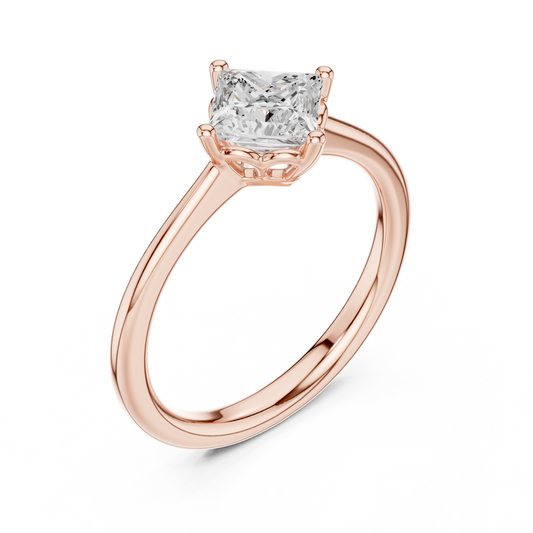 Princess Cut Lab Diamond Solitaire Rings - view 3