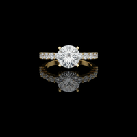 1.50 CT Sophisticated Band With Radiant Multi Diamond With Center Lab Grown Diamond Accents