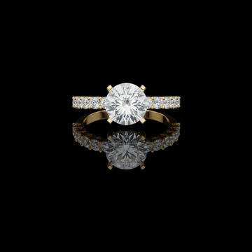 1.50 CT Sophisticated Band With Radiant Multi Diamond With Center Moissanite Diamond Accents