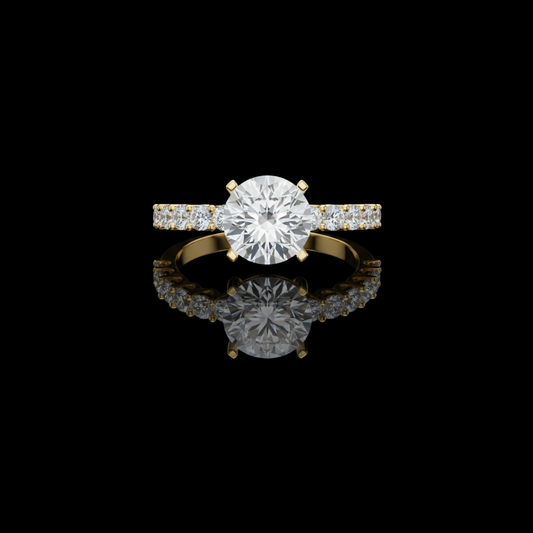 1.00 CT Sophisticated Band With Radiant Multi Diamond With Center Moissanite Diamond Accents