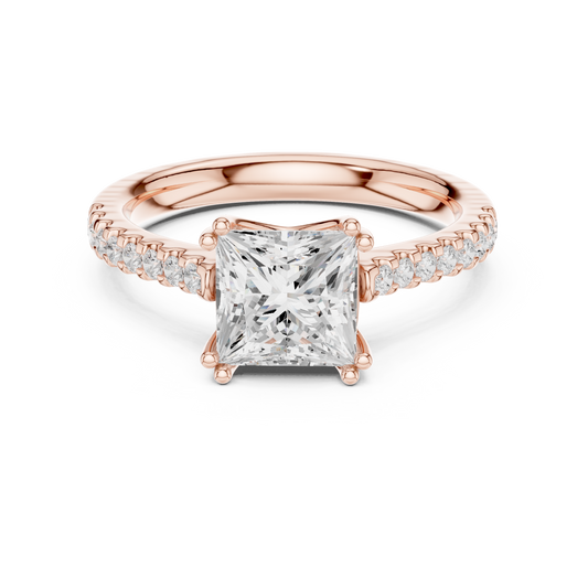 2.00 CT Premium-Crafted Brilliant Solitaire Design Princess Cut Moissanite Diamond Ring For Love