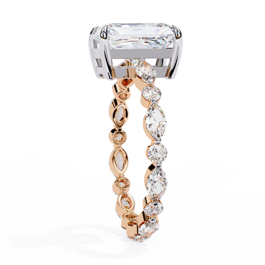 2.80 CT Emerald Cut Diamond Ivevar Most Luxurious Iced Out Lab Grown Diamond Wedding Band